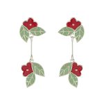 Enchanted Blossoms 925 Silver Necklace Earrings Set