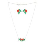 Blossom Beauty 925 Silver Necklace Earrings Set
