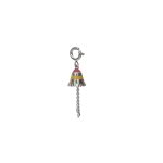 Bell 92.5 sterling silver charm with pink and yellow enamel