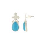 Filigree 92.5 Sterling Silver Turquoise Blue Drop Earrings