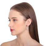 92.5 sterling silver linear geometrical flower earrings with oxidized finish