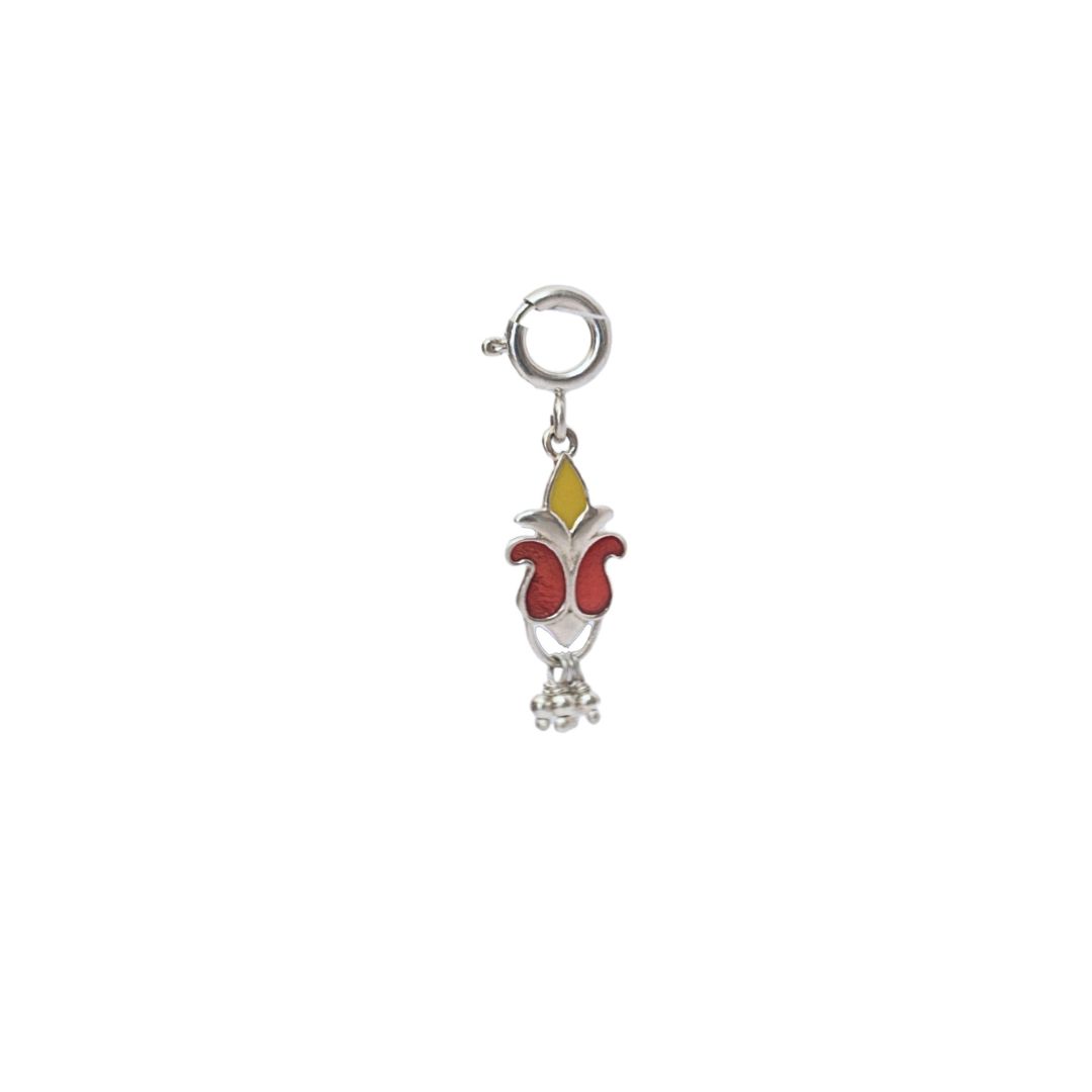 92.5 sterling silver kalash charm with red yellow enamel 92.5 sterling silver kalash charm with red yellow enamel