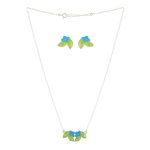 Blossom Beauty 925 Silver Necklace Earrings Set