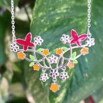 Butterfly delight 92.5 sterling silver necklace earrings set