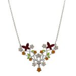 Butterfly delight 925 silver necklace earrings set