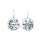 Turquoise blue flower 92.5 sterling silver earrings