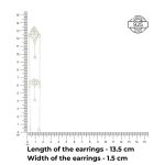Dimensions of 925 silver filigree dangle shoulder grazer earrings