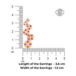 92.5 sterling silver zig zag flower earrings with pink yellow enamel