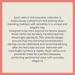 Inspiration for the collection of 92.5 sterling silver rakhis which can also be worn as meaningful pendants