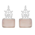 Pink Leafy Flora 92.5 sterling silver earrings