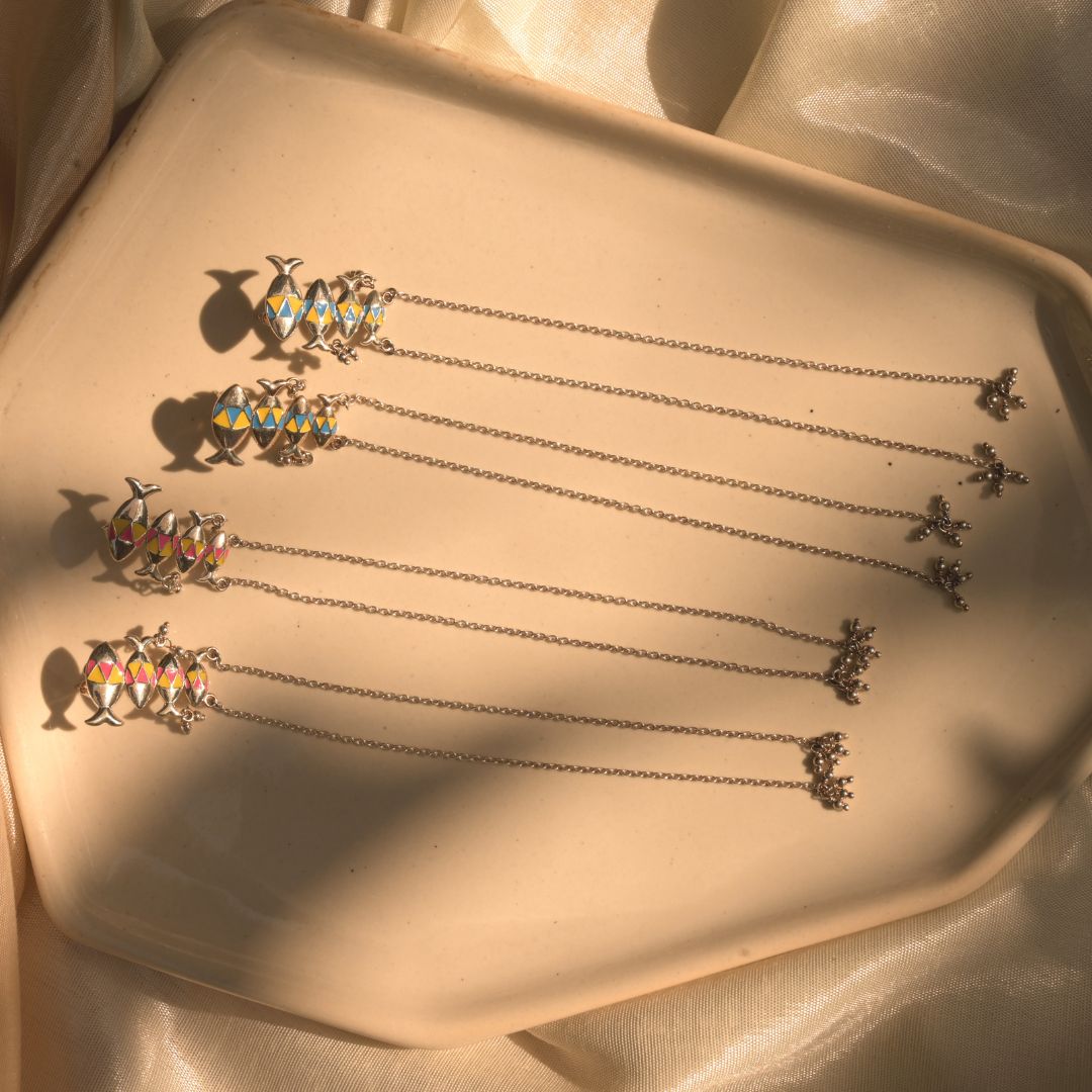 Fish 92.5 Sterling Silver Shoulder Grazer Earrings Fish 92.5 Sterling Silver Shoulder Grazer Earrings