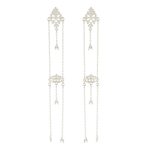 Filigree Dangle 925 Silver Shoulder Grazer Earrings