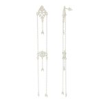 Filigree Dangle 925 Silver Shoulder Grazer Earrings