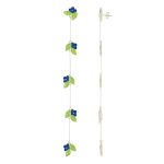 Blue Green Leafy Floral 92.5 Sterling Silver Shoulder Grazer Earrings