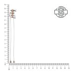 Pink Yellow Fish 92.5 Sterling Silver Shoulder Grazer Earrings