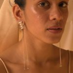 Pink Yellow Fish 92.5 Sterling Silver Shoulder Grazer Earrings