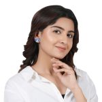 Bird 92.5 sterling silver ear studs with blue enamel