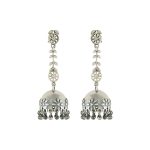 Delicate Leafy Dangle 92.5 Sterling Silver Oxidized Jhumkis