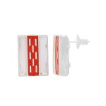 Rain 92.5 sterling silver earrings with orange enamel