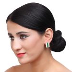 Rain 92.5 sterling silver earrings with green enamel