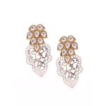 earrings with a fusion of brass kundan and 92.5 sterling silver jali inspired by Mehendi patterns