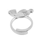 Bird 92.5 sterling silver ring with oxidized finish