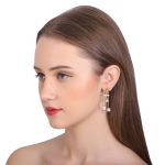 92.5 sterling silver floral dangle earrings with enamel