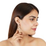 Dainty Egyptian Flower 92.5 Sterling Silver Earrings with enamel
