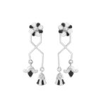 Dainty Egyptian Flower 92.5 Sterling Silver Earrings with enamel