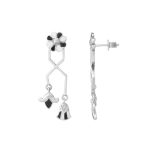 Dainty Egyptian Flower 92.5 Sterling Silver Earrings with enamel