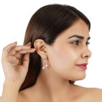 Dainty Egyptian Flower 92.5 Sterling Silver Earrings with enamel