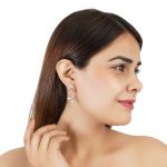 Dainty Egyptian Flower 92.5 Sterling Silver Earrings with oxidized finish