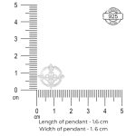 Dimensions of lotus inspired 92.5 sterling silver pendant