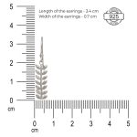 Dimensions of delicate gulmohar leaf 92.5 sterling silver dangler earrings