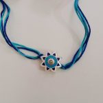 Blue Flower 92.5 Sterling Silver Rakhi
