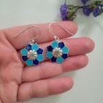 Blue Rangoli 92.5 Sterling Silver Enamel Dangler Earrings