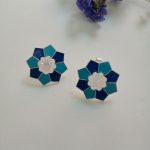 Blue Rangoli 92.5 Sterling Silver Enamel Stud Earrings