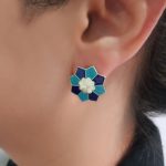 Blue Rangoli 92.5 Sterling Silver Enamel Stud Earrings