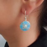 Blue Swastik 92.5 Sterling Silver Dangler Earrings