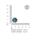 Dimensions of Blue Flower 92.5 Sterling Silver Rakhi