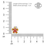 Dimensions of Gulmohar Flower 925 silver ear studs