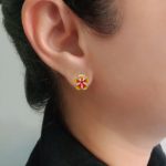 Gulmohar Flower 925 silver ear studs