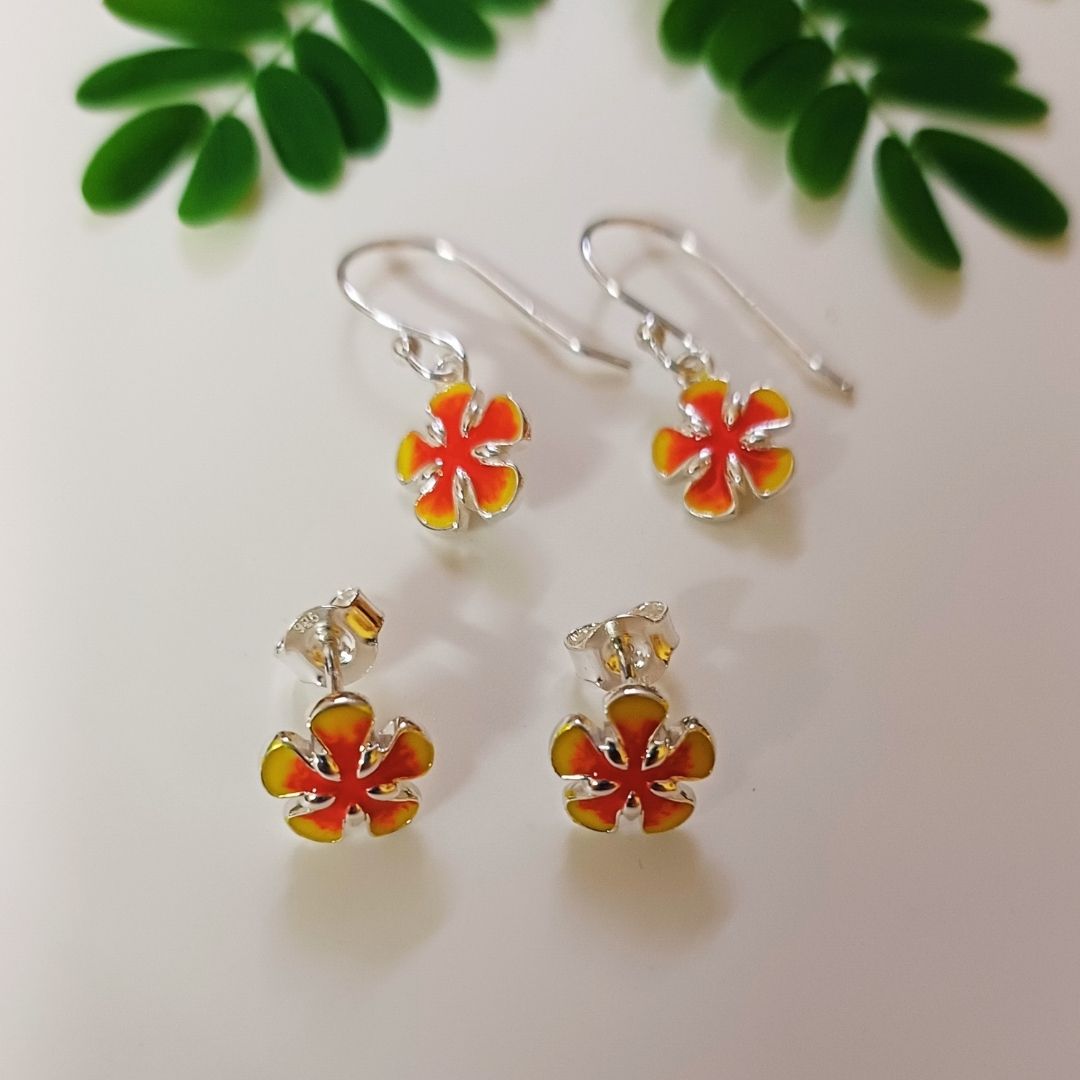 Gulmohar Flower 925 silver earrings Gulmohar Flower 925 silver earrings