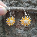 Sunflower 92.5 sterling silver danglers