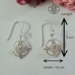 dimensions of lotus 92.5 sterling silver danglers