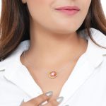 Red yellow 92.5 sterling silver swastik pendant