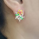 Gulmohar Flower 92.5 sterling silver ear studs