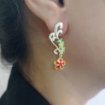 Gulmohar Flower 925 Silver Danglers