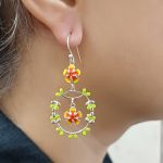 Gulmohar Flower 92.5 Sterling Silver Dangler Earrings