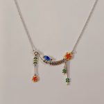 Birds & Gulmohar Flower 925 Silver Dangle Neckpiece